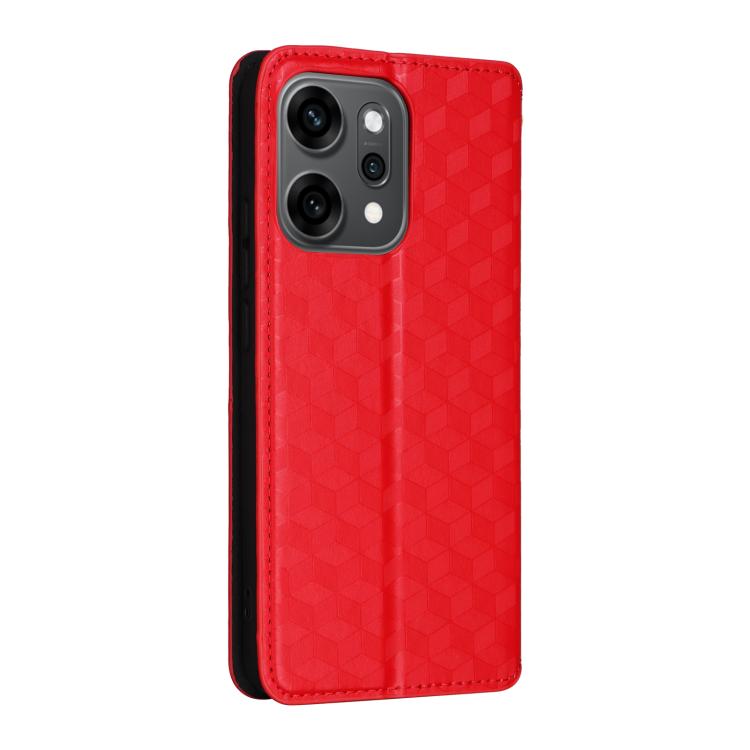 For OPPO Reno14 Global Cubic Grid Texture Flip Leather Phone Case