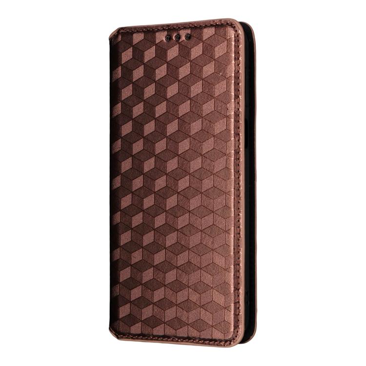 For OPPO Reno14 Global Cubic Grid Texture Flip Leather Phone Case