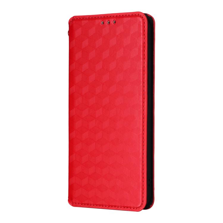 For OPPO Reno14 F 5G Cubic Grid Texture Flip Leather Phone Case