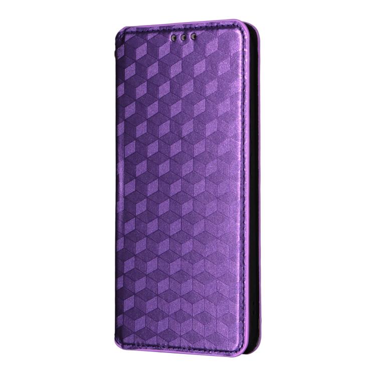 For OPPO Reno14 F 5G Cubic Grid Texture Flip Leather Phone Case