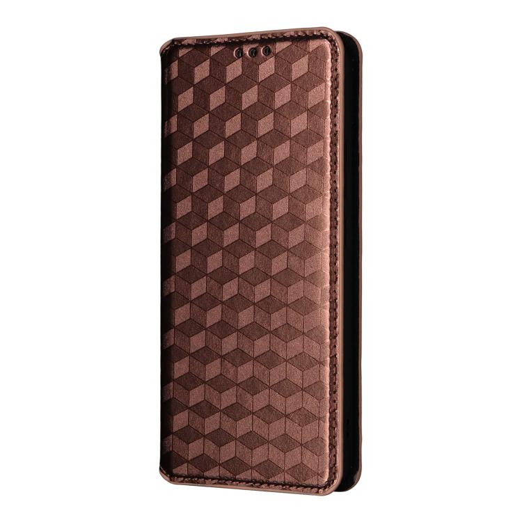 For OPPO Reno14 F 5G Cubic Grid Texture Flip Leather Phone Case