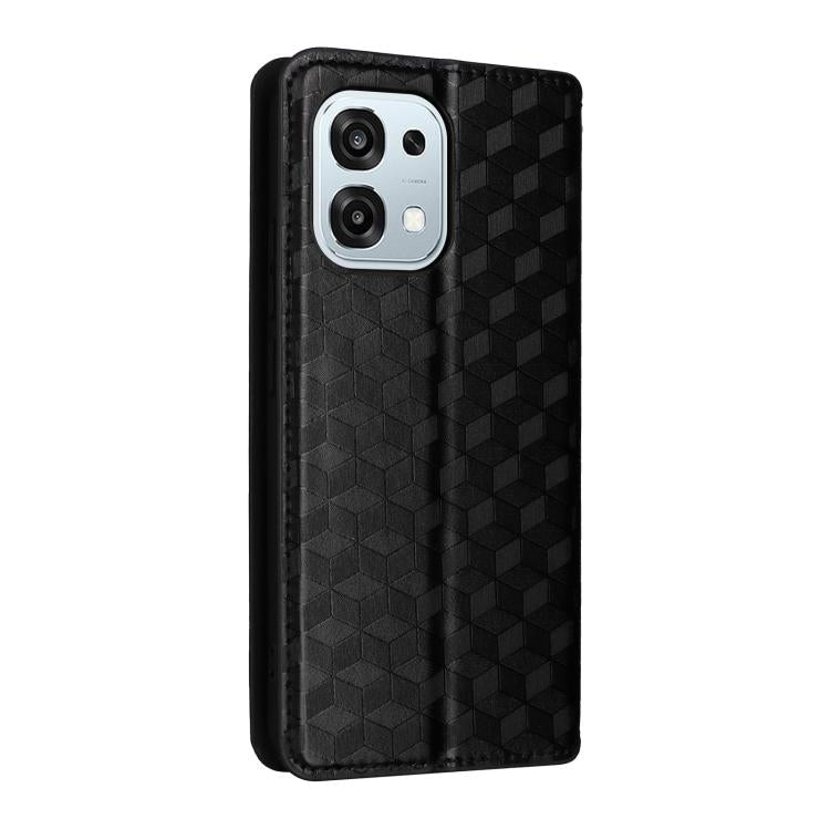 For OPPO A6 Pro 5G / 4G Global / F31 5G Cubic Grid Texture Flip Leather Phone Case