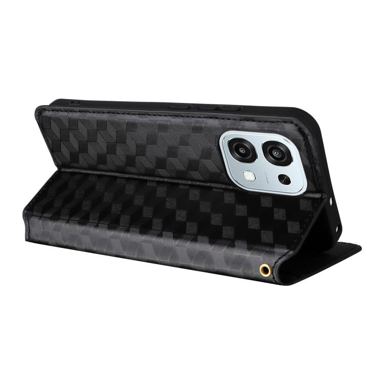 For OPPO A6 Pro 5G / 4G Global / F31 5G Cubic Grid Texture Flip Leather Phone Case