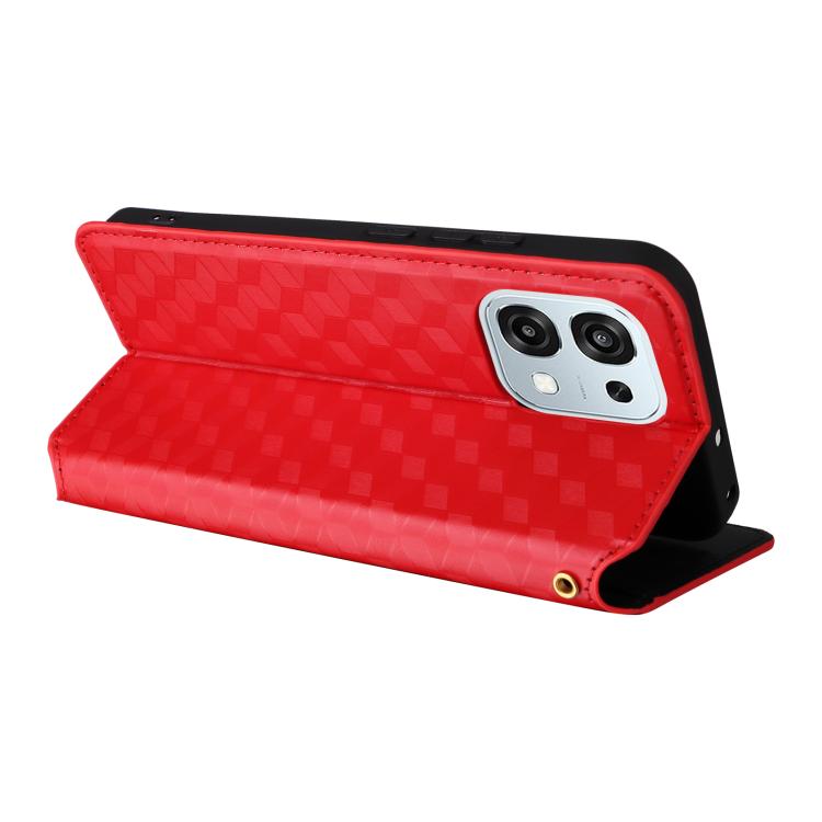 For OPPO A6 Pro 5G / 4G Global / F31 5G Cubic Grid Texture Flip Leather Phone Case