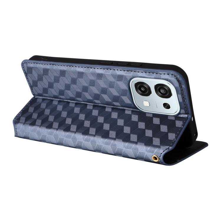 For OPPO A6 Pro 5G / 4G Global / F31 5G Cubic Grid Texture Flip Leather Phone Case