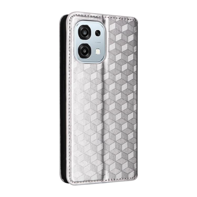 For OPPO A6 Pro 5G / 4G Global / F31 5G Cubic Grid Texture Flip Leather Phone Case