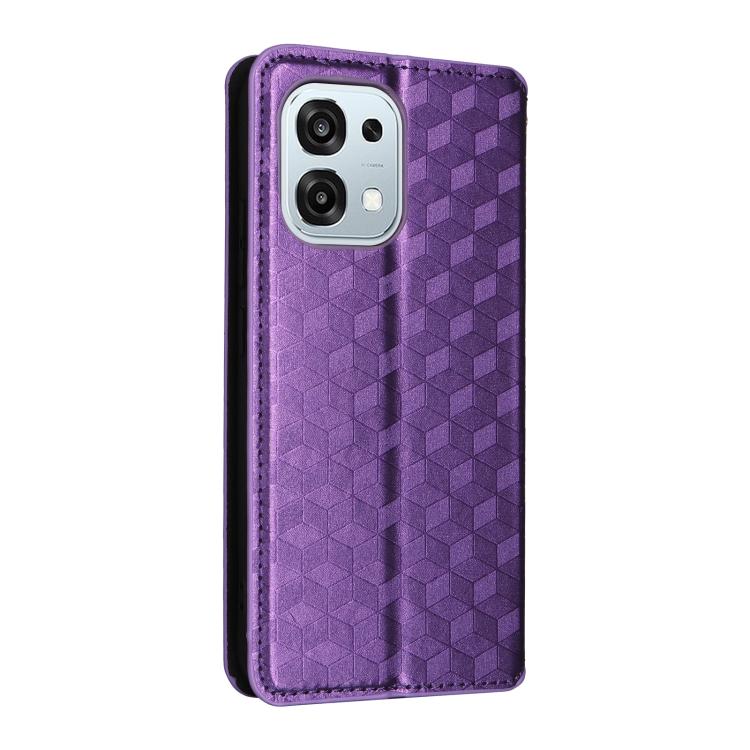 For OPPO A6 Pro 5G / 4G Global / F31 5G Cubic Grid Texture Flip Leather Phone Case