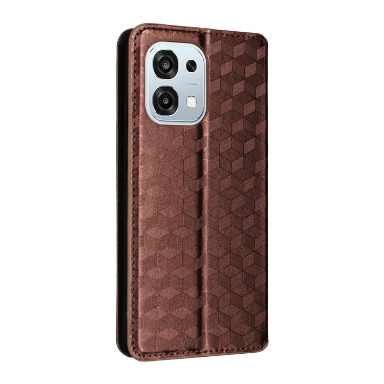 For OPPO A6 Pro 5G / 4G Global / F31 5G Cubic Grid Texture Flip Leather Phone Case