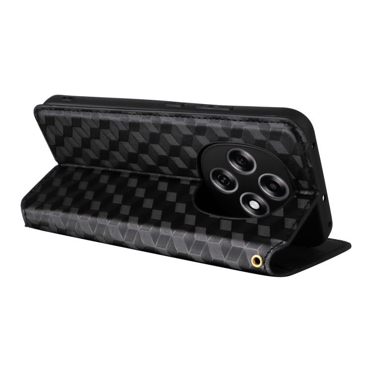 For OPPO F31 Pro 5G Cubic Grid Texture Flip Leather Phone Case