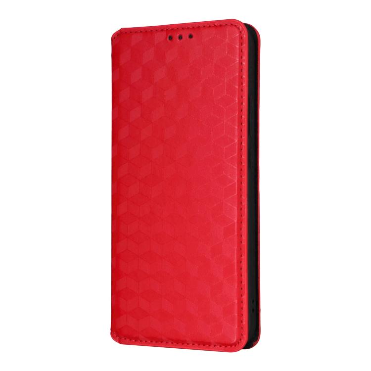 For OPPO Reno15 5G Global Cubic Grid Texture Flip Leather Phone Case