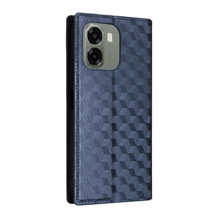 For OPPO A6X 4G / 5G / A6 5G Global Cubic Grid Texture Flip Leather Phone Case