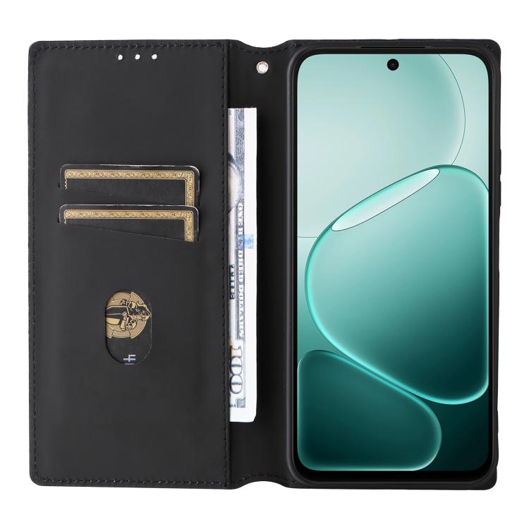 For OPPO A6X 4G / 5G / A6 5G Global Cubic Grid Texture Flip Leather Phone Case