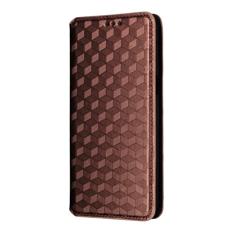 For OPPO A6X 4G / 5G / A6 5G Global Cubic Grid Texture Flip Leather Phone Case
