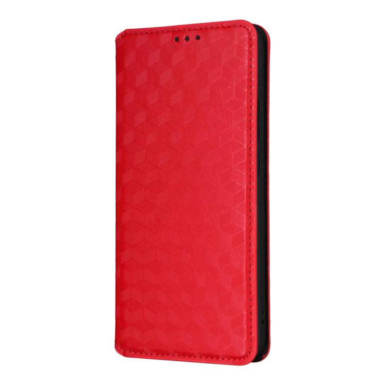 For OPPO Reno15 Pro Max 5G Global Cubic Grid Texture Flip Leather Phone Case