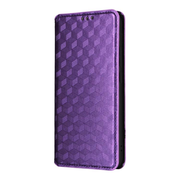For OPPO Reno15 Pro Max 5G Global Cubic Grid Texture Flip Leather Phone Case