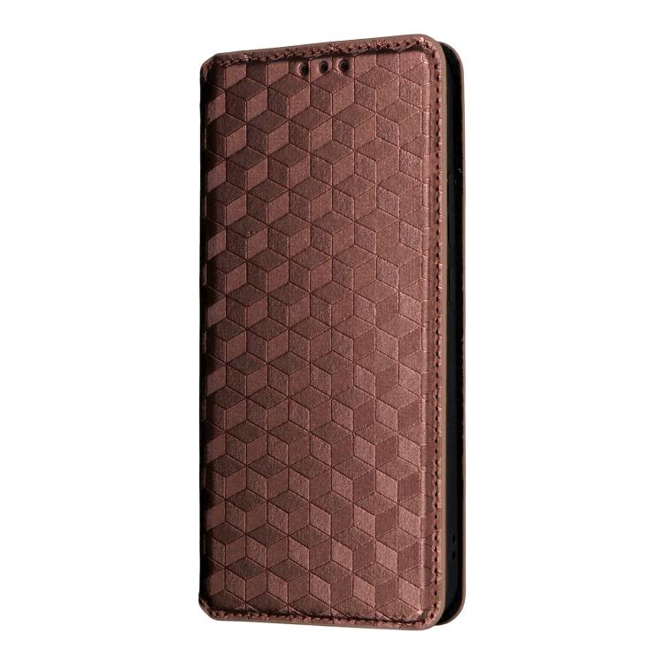 For OPPO Reno15 Pro Max 5G Global Cubic Grid Texture Flip Leather Phone Case