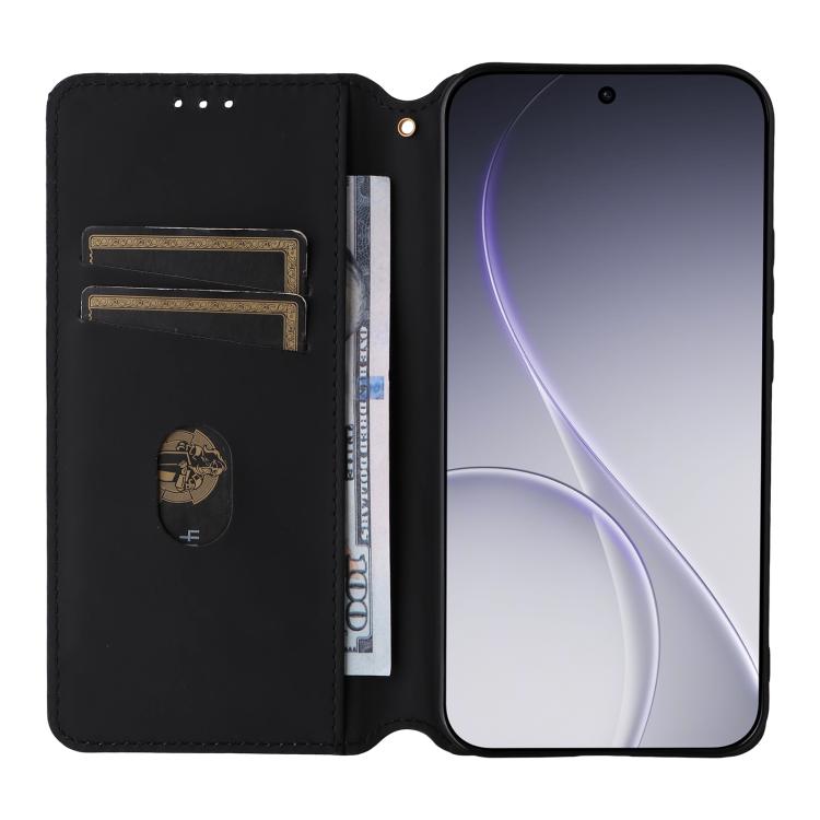 For OPPO Reno15 Pro Max 5G Global Cubic Grid Texture Flip Leather Phone Case
