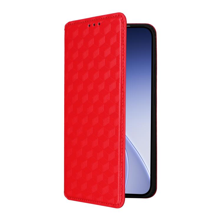 For OPPO Reno15 F 5G Cubic Grid Texture Flip Leather Phone Case