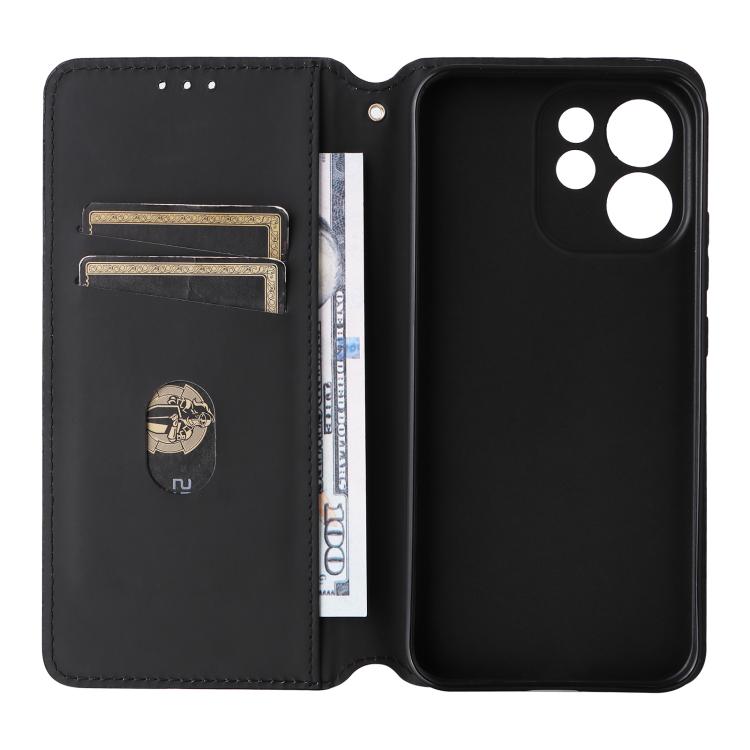 For OPPO Reno15 F 5G Cubic Grid Texture Flip Leather Phone Case