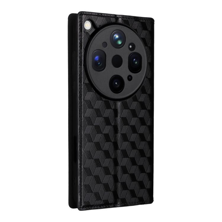 For OPPO Find X9 Ultra 5G Cubic Grid Texture Flip Leather Phone Case