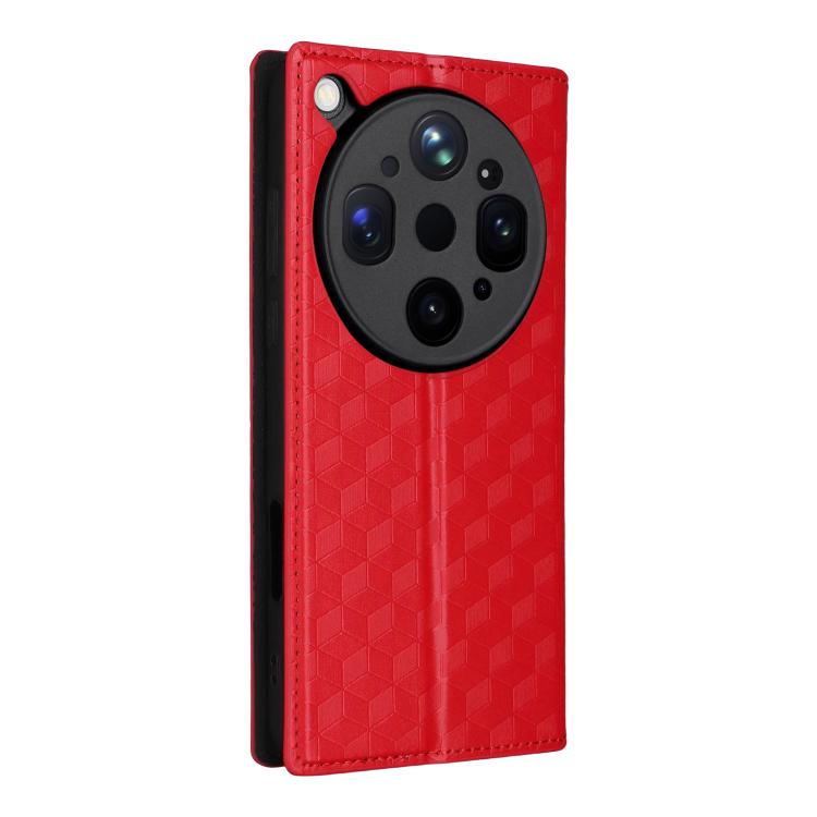 For OPPO Find X9 Ultra 5G Cubic Grid Texture Flip Leather Phone Case