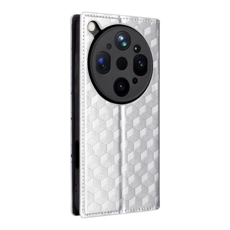 For OPPO Find X9 Ultra 5G Cubic Grid Texture Flip Leather Phone Case
