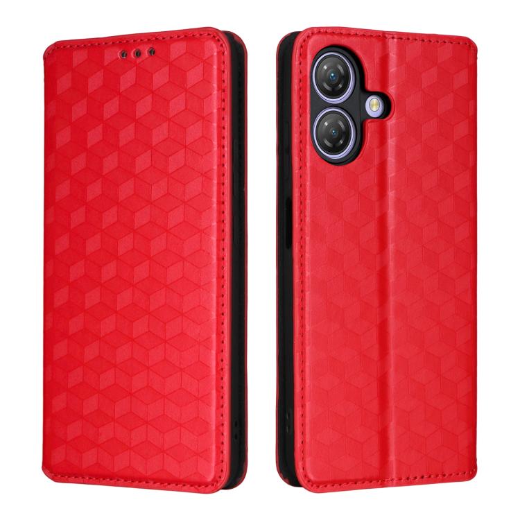 For Ulefone Note 21 Cubic Grid Texture Flip Leather Phone Case