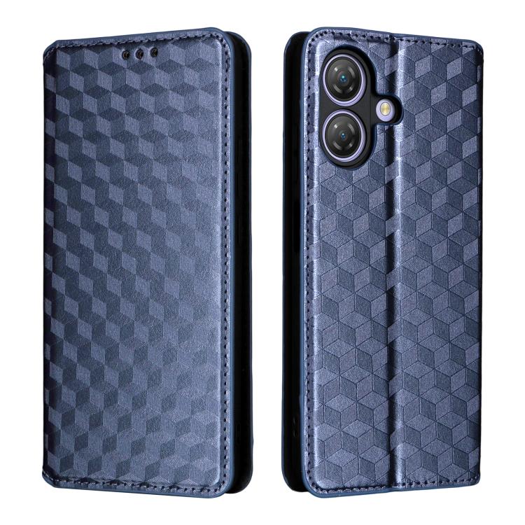 For Ulefone Note 21 Cubic Grid Texture Flip Leather Phone Case