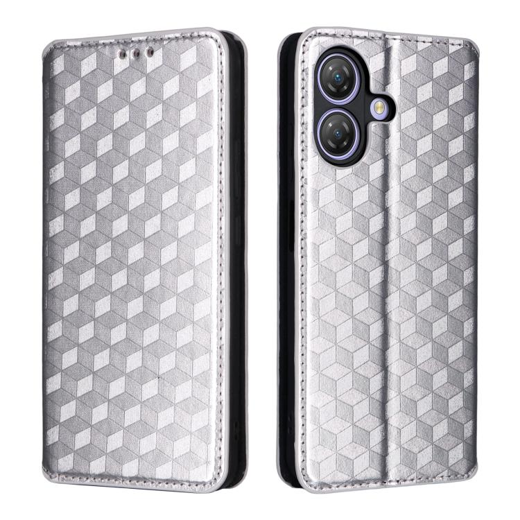 For Ulefone Note 21 Cubic Grid Texture Flip Leather Phone Case