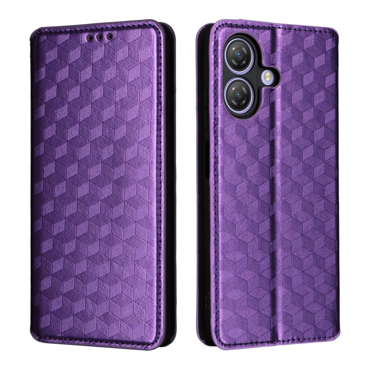 For Ulefone Note 21 Cubic Grid Texture Flip Leather Phone Case