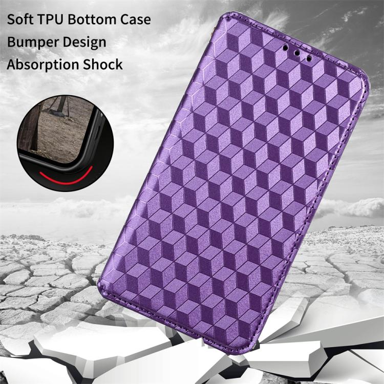 For Ulefone Note 21 Cubic Grid Texture Flip Leather Phone Case