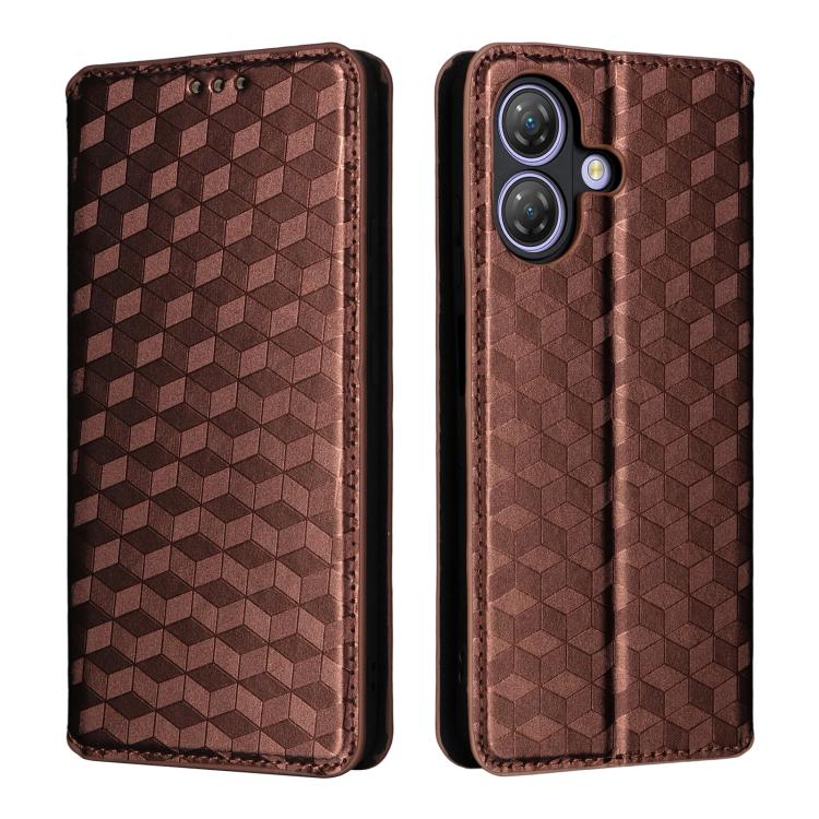 For Ulefone Note 21 Cubic Grid Texture Flip Leather Phone Case