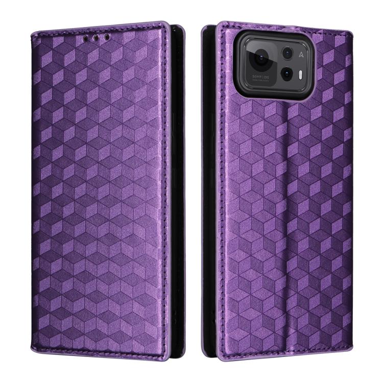 For Asus Zenfone 12 Ultra Cubic Grid Texture Flip Leather Phone Case