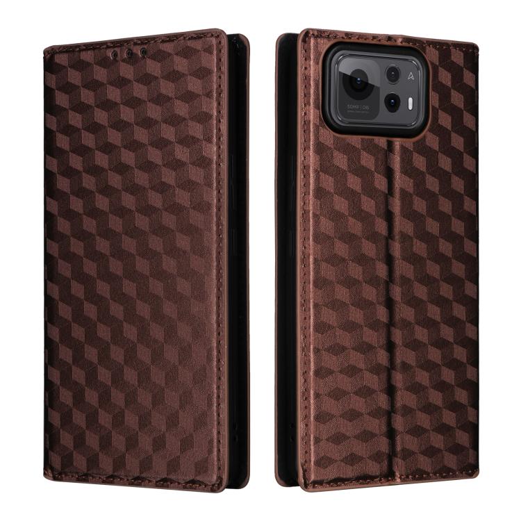 For Asus Zenfone 12 Ultra Cubic Grid Texture Flip Leather Phone Case