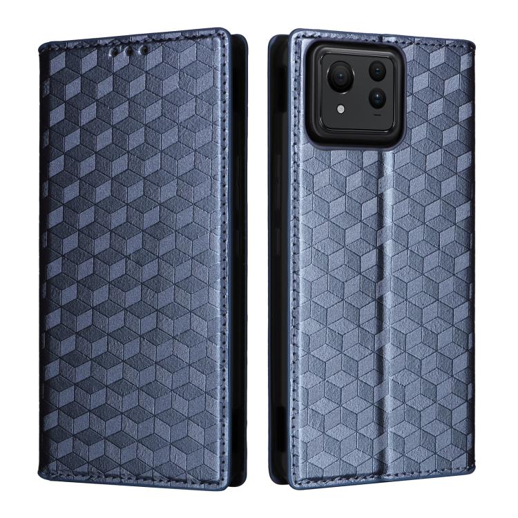 For Asus Zenfone 11 Ultra Cubic Grid Texture Flip Leather Phone Case