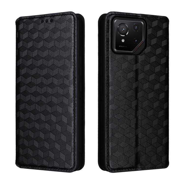 For Asus ROG Phone 9 / ROG Phone 9 Pro Cubic Grid Texture Flip Leather Phone Case