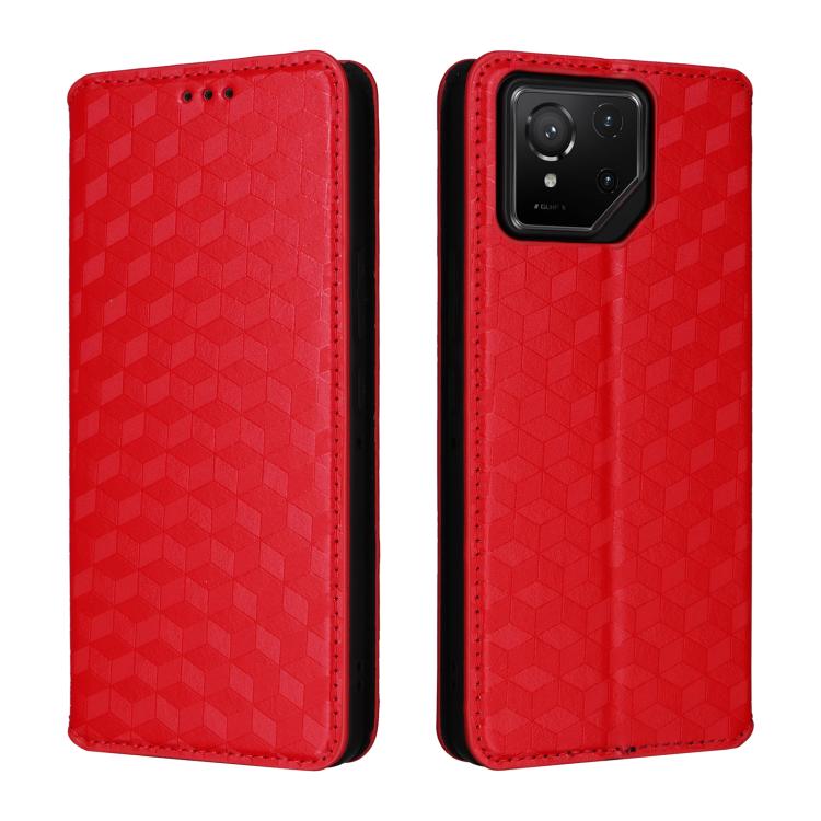 For Asus ROG Phone 9 / ROG Phone 9 Pro Cubic Grid Texture Flip Leather Phone Case