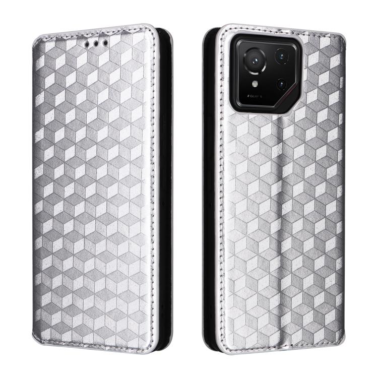 For Asus ROG Phone 9 / ROG Phone 9 Pro Cubic Grid Texture Flip Leather Phone Case
