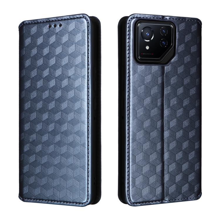 For Asus ROG Phone 8 / ROG Phone 8 Pro Cubic Grid Texture Flip Leather Phone Case