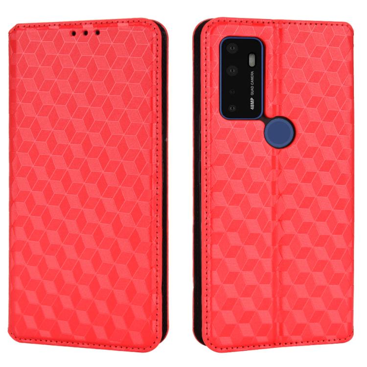 For Cricket Dream 5G Cubic Grid Texture Flip Leather Phone Case