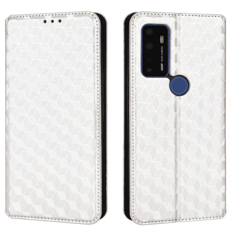 For Cricket Dream 5G Cubic Grid Texture Flip Leather Phone Case