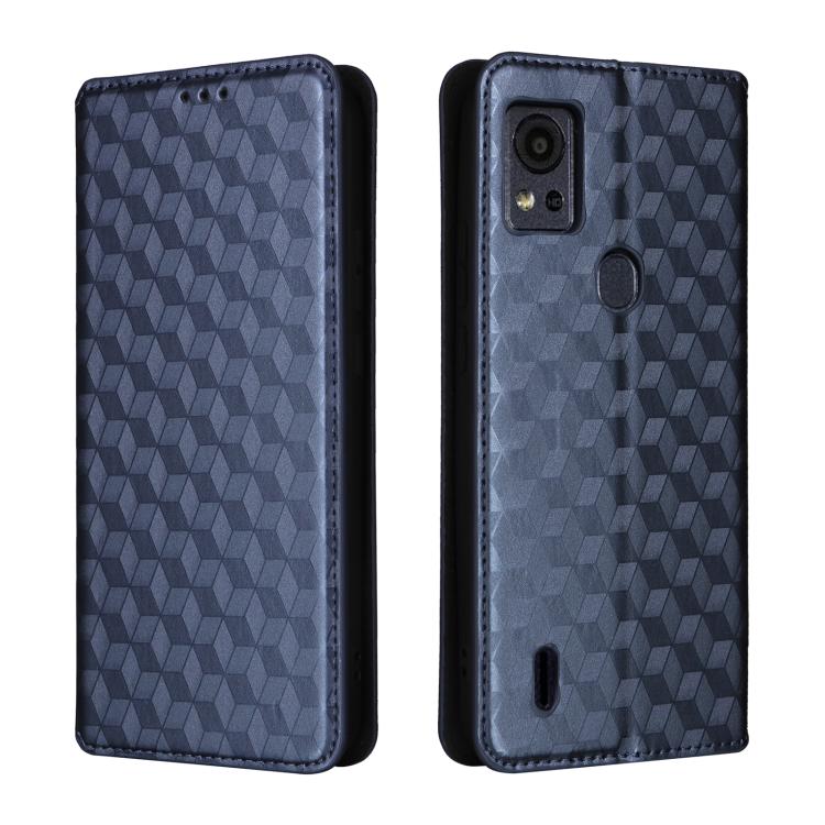For Cricket Icon 5 Cubic Grid Texture Flip Leather Phone Case