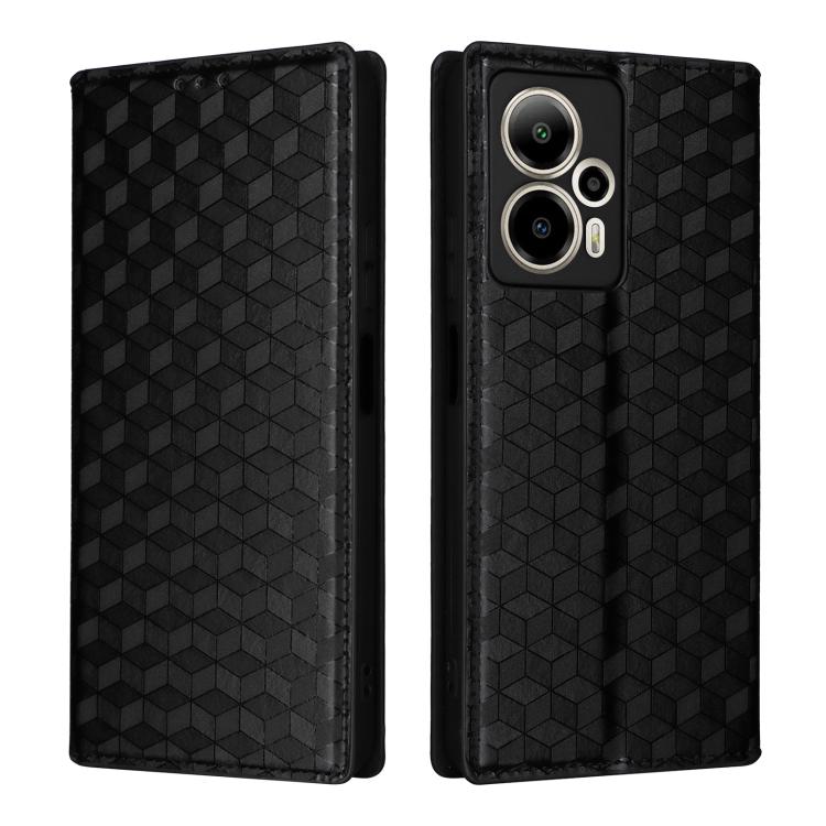 For Cricket Outlast 5G 2024 Cubic Grid Texture Flip Leather Phone Case