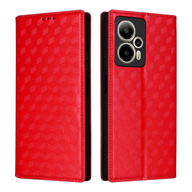 For Cricket Outlast 5G 2024 Cubic Grid Texture Flip Leather Phone Case