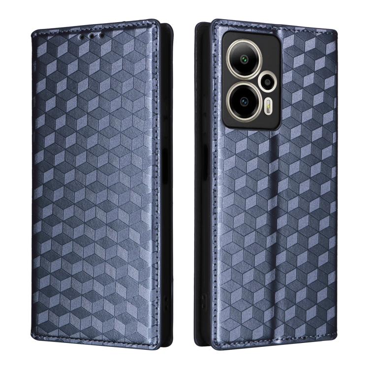 For Cricket Outlast 5G 2024 Cubic Grid Texture Flip Leather Phone Case