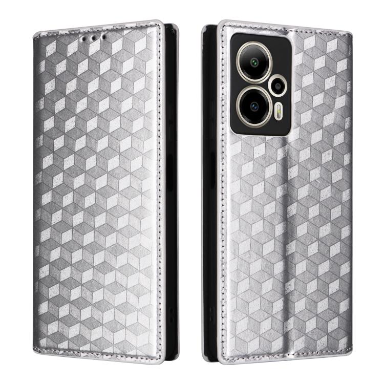 For Cricket Outlast 5G 2024 Cubic Grid Texture Flip Leather Phone Case