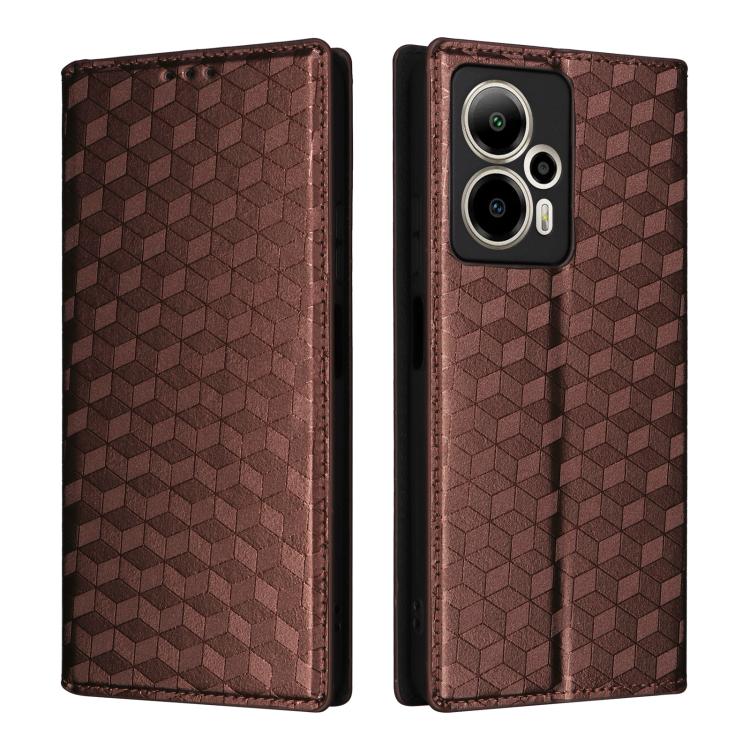 For Cricket Outlast 5G 2024 Cubic Grid Texture Flip Leather Phone Case