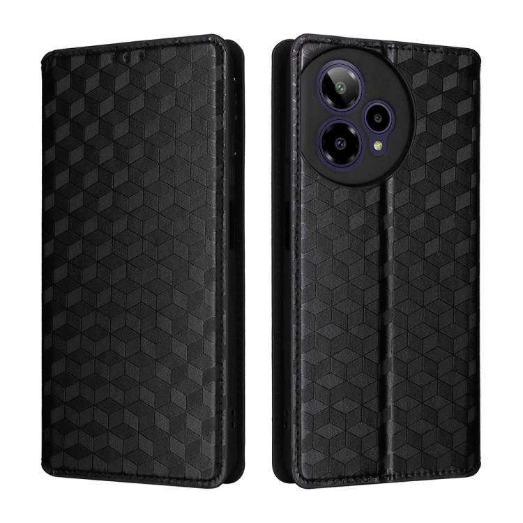 For Cricket Icon Plus 2026 / Icon 7 5G Cubic Grid Texture Flip Leather Phone Case