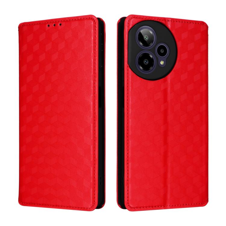 For Cricket Icon Plus 2026 / Icon 7 5G Cubic Grid Texture Flip Leather Phone Case