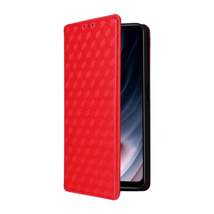 For Cricket Icon Plus 2026 / Icon 7 5G Cubic Grid Texture Flip Leather Phone Case